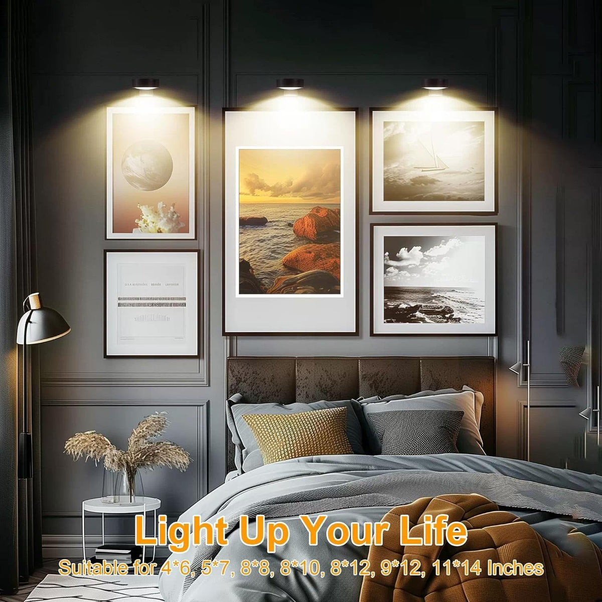 3 Pack Dimmable RGB Battery Operated Wall Frame Art Picture Display Lights