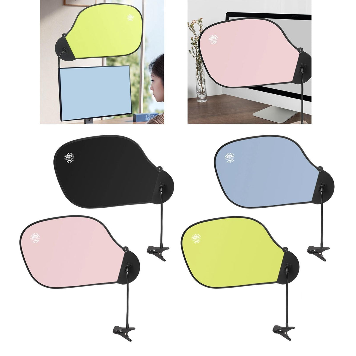 Clip on Foldable Desk Cubicle Sun Shade with Clamp Multipurpose for Working.*