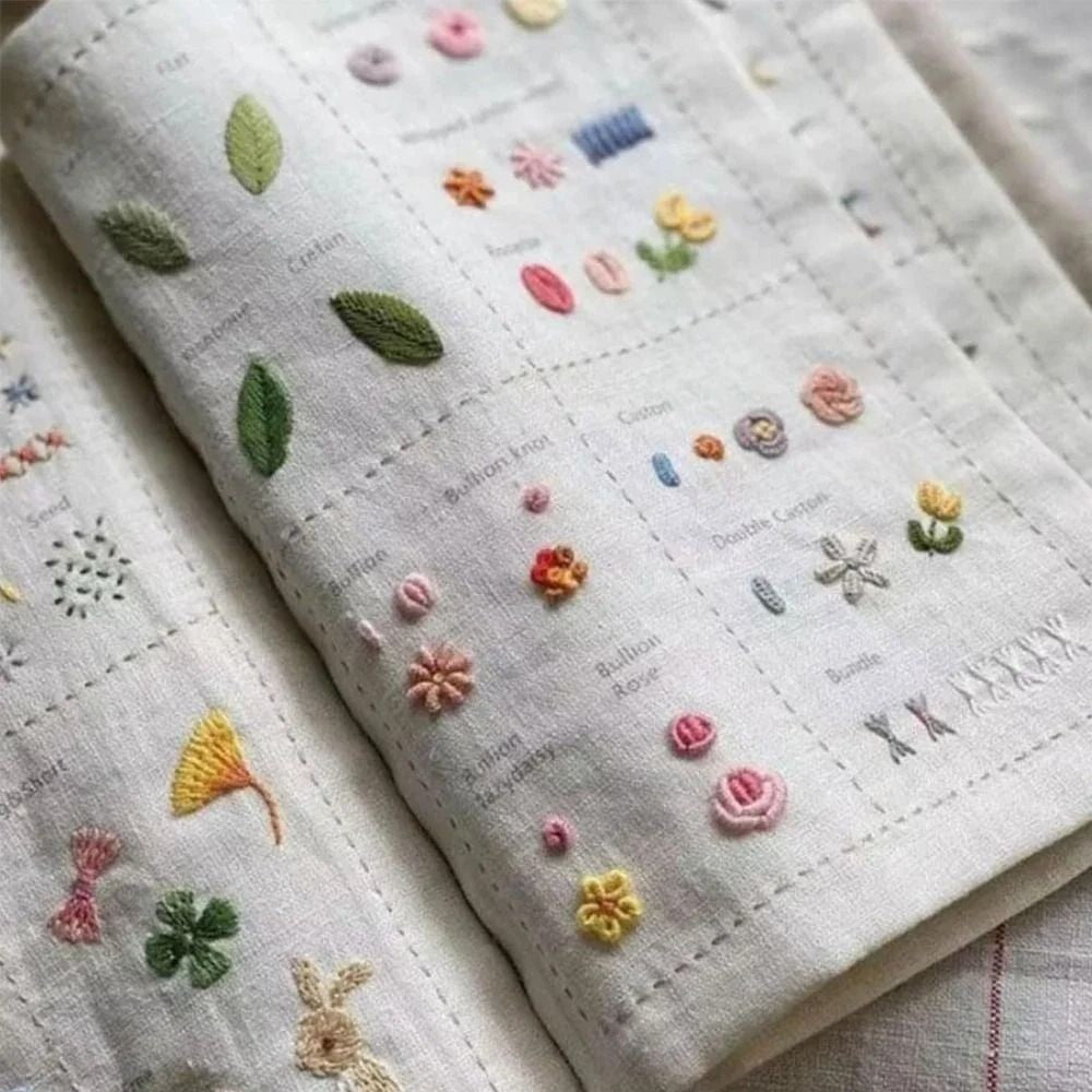 Embroidery Stitch Book Kit,106 Patterns With Tools&Tutorials, 86pcs Beginner Kit
