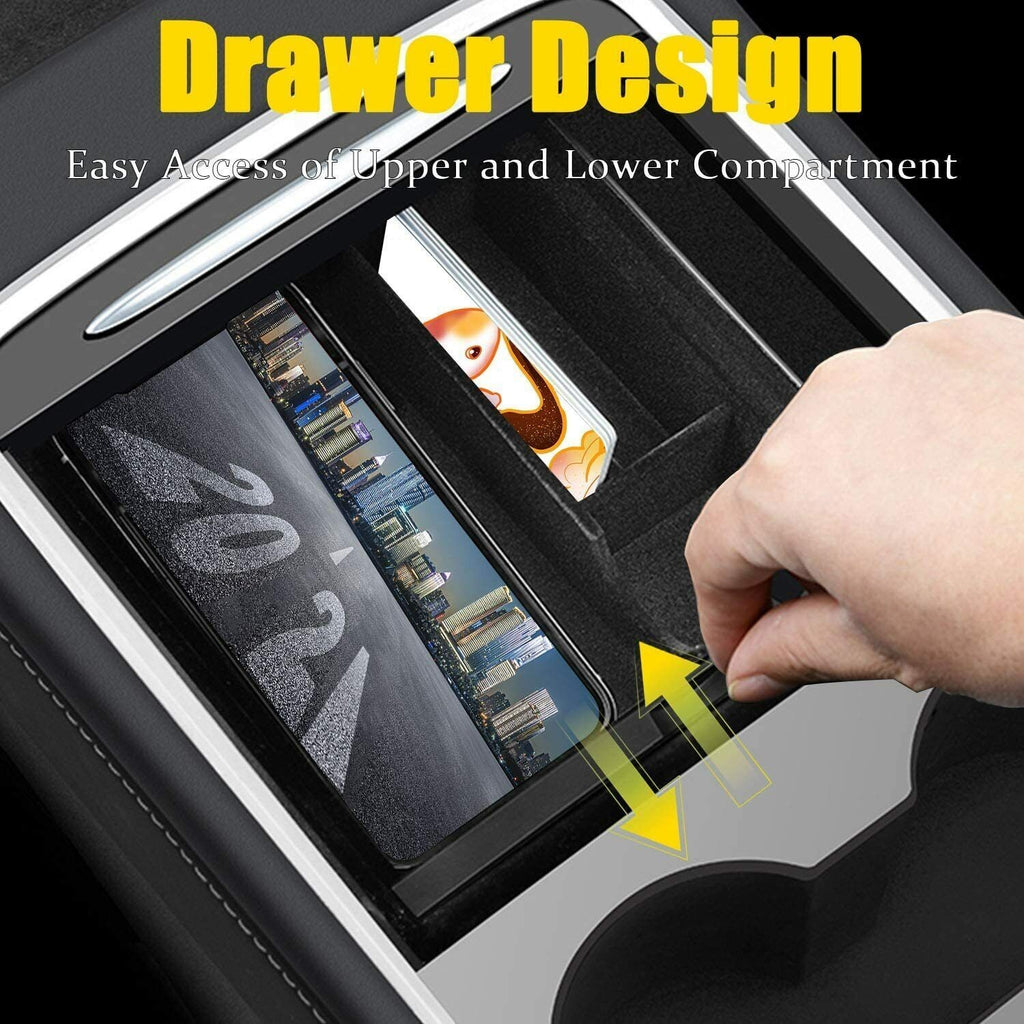 Center Console Organiser Tray for Tesla Model 3 Y Armrest Drawer 2021 2022 2023