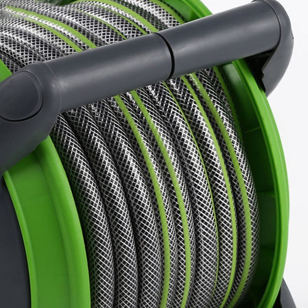 Compact Garden Hose Reel Tough Water Pipe Standing Wall Mounted Fittings 20M