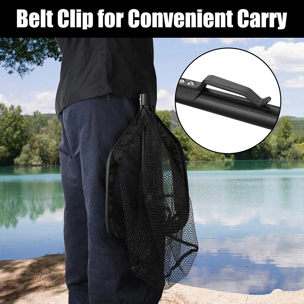 2pcs Rubber Coated Landing Net Telescopic Foldable Floating Fishing Net Trout
