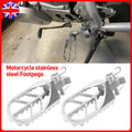New 1 Pair Stainless Steel Wide Fat Motorcycle Front Foot Peg FootPegs Footrest