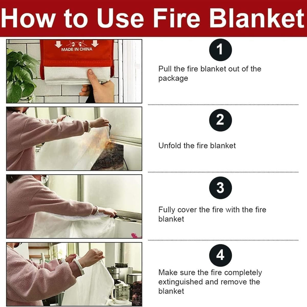 4X Large Fire Blanket – Quick-Release Safety Cover for Kitchen, Home & Workplace