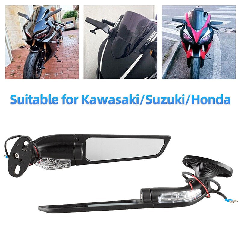Stealth Side Mirrors with Turn Signals for Honda CBR1000RR Fireblade (2008–2011)