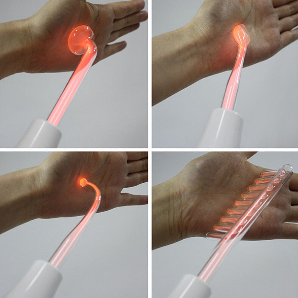 UK Portable High Frequency Electrotherapy Skin Therapy Wand Machine Acnes Remove