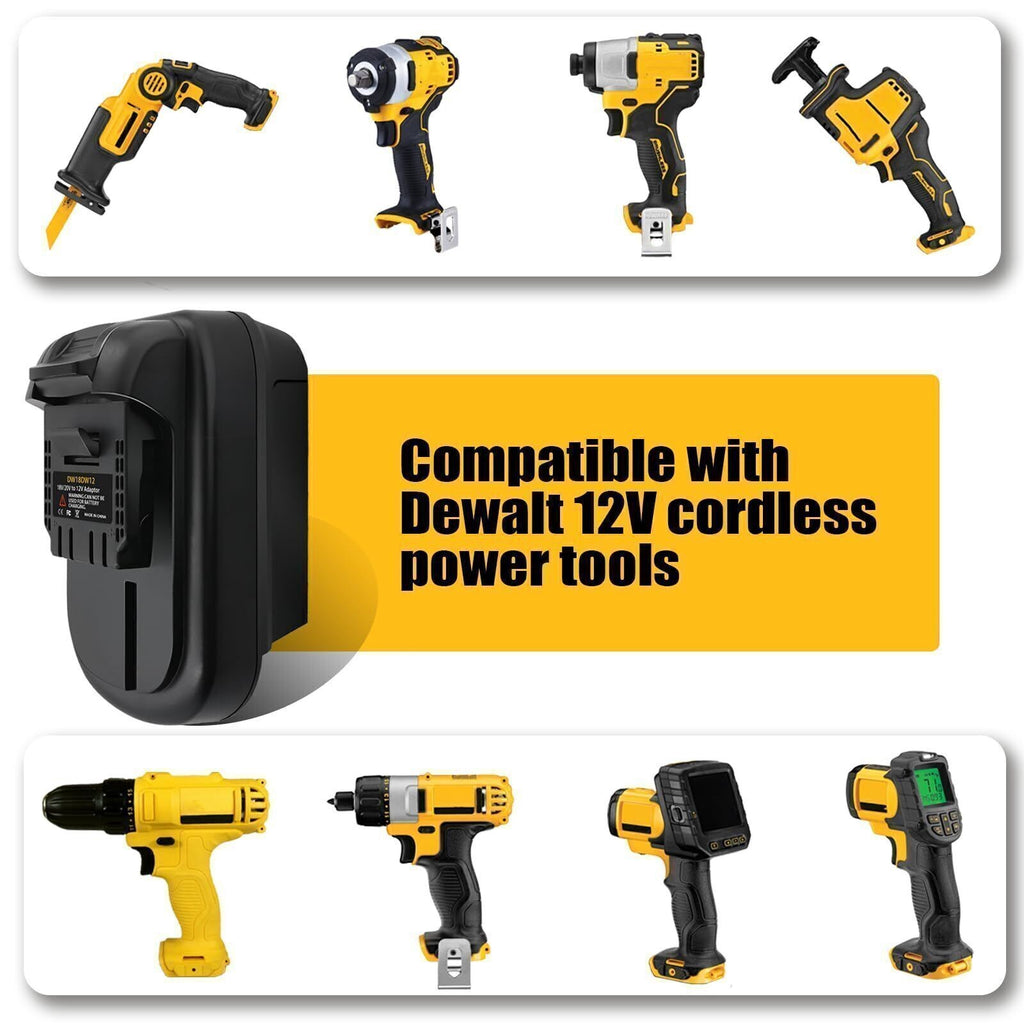 DM18DW12 Adapter For Dewalt 18V/20V Max Battery Convert to Dewalt 12V Max Li-ion
