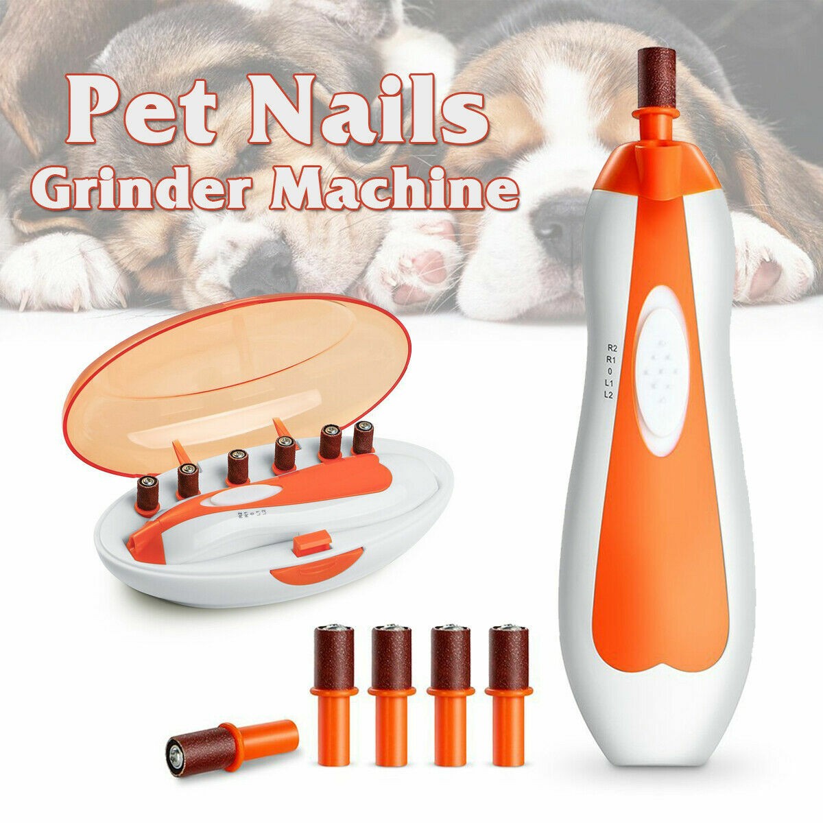 6 IN 1 Electric Dog Pet Nail Grinder Cat Claw Paw Toe Clipper Trimmer Grooming