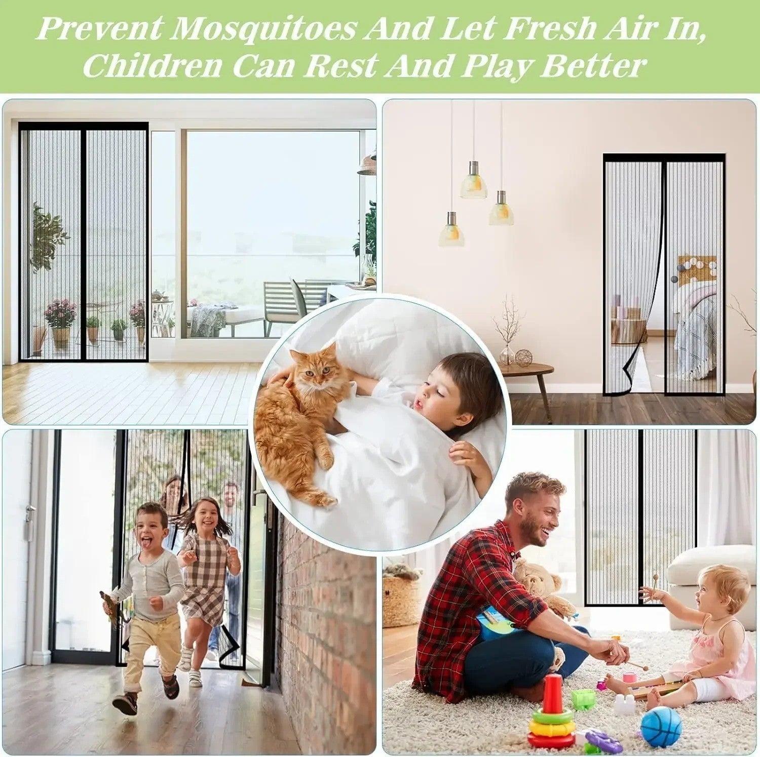 Magic Curtain Door Mesh Magnetic Fastening Mosquito Fly Bug Insect Net Screen UK