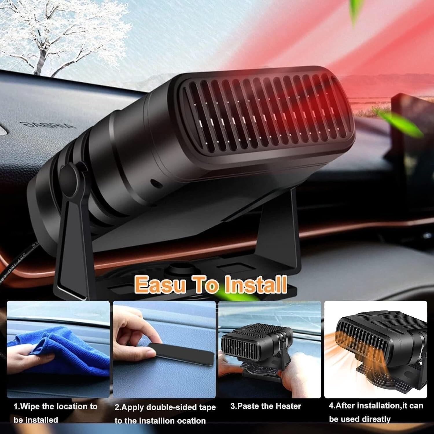 200W Car Heater Portable Electric Heating Fan Defogger Defroster Demister 24V UK