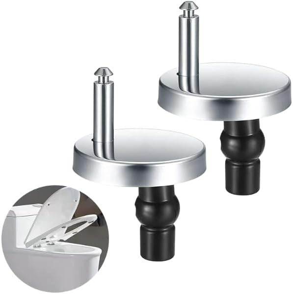 Toilet Seat Hinges 2PC Universal Replacement Fittings Chrome Silver Bathroom