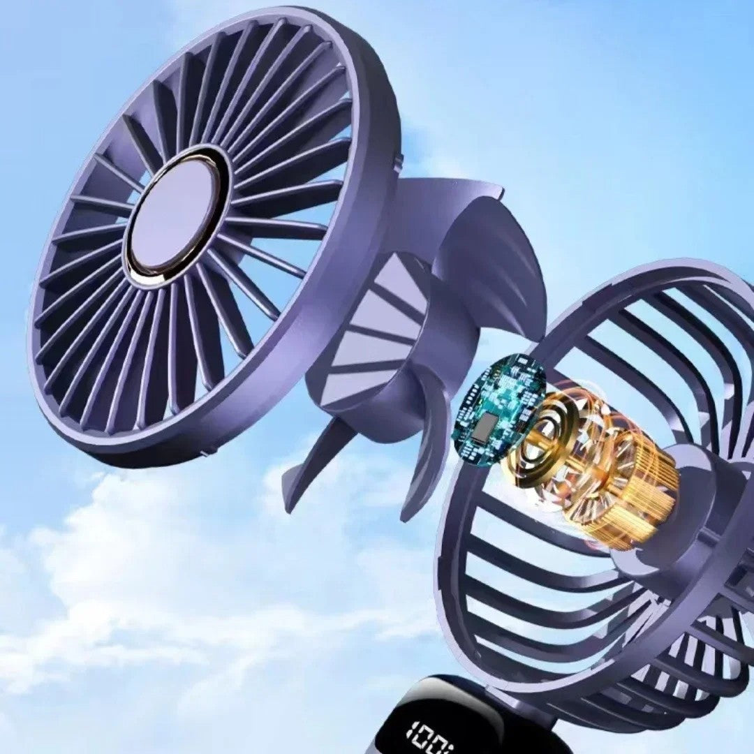 5-Speed Mini Handheld Fan Portable Fold Desk Cooler Cooling USB Rechargeable