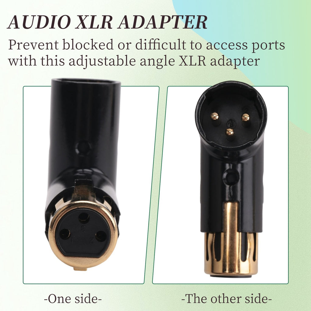 2PCS Audio Adapter Plug Adjustable Male to Female Right Angle XLR Adapter3750