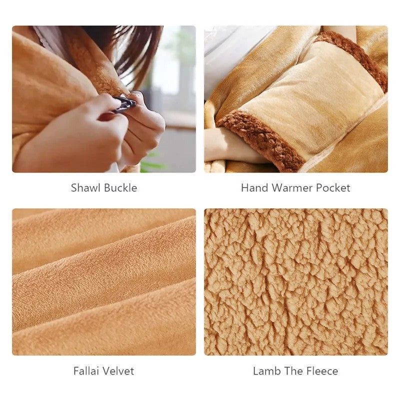 Electric Heated Throw Over Blanket Large Warm Washable Fleece Winter Warming USB