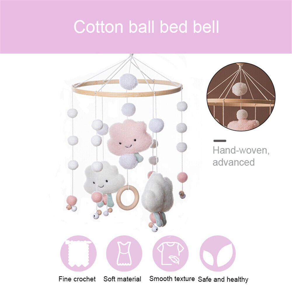 Baby Bed Plush Chime Cloud Wind Baby Crib Toy  Hanging Wind Chime Bell Decor