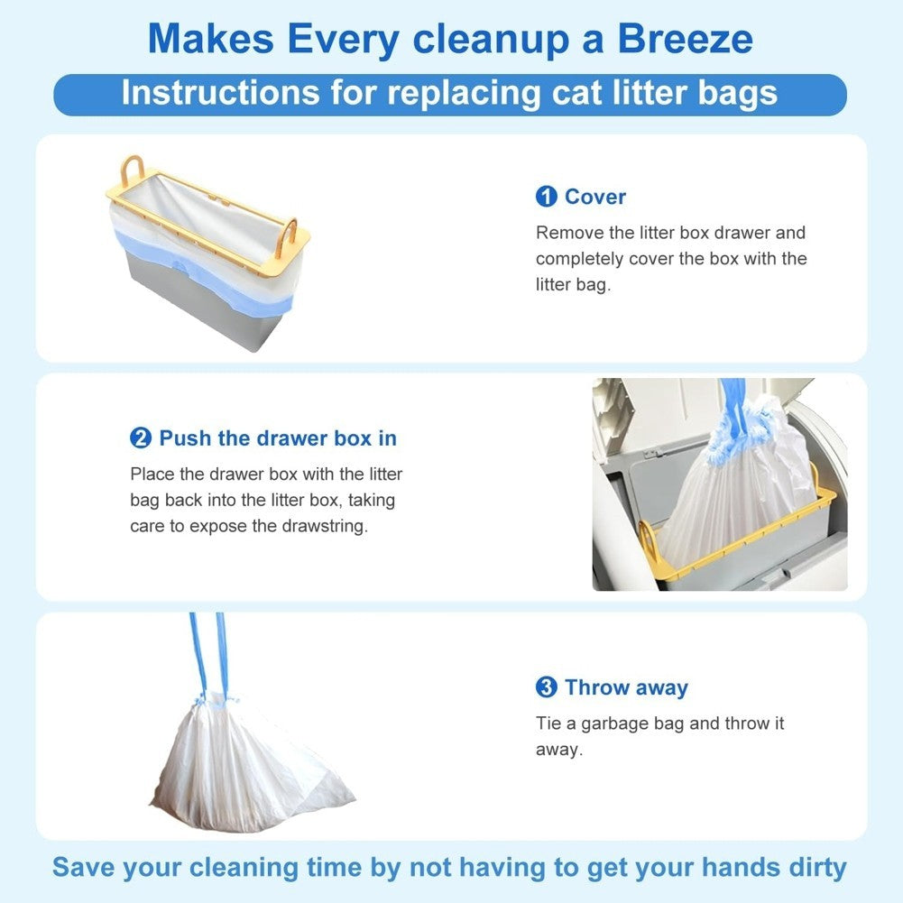 90 Count  Litter Bags for Automatic Litter Box Extra-Thick  Litter Box4676