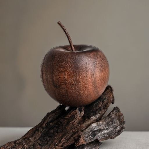 3x Apple Shaped Oil Diffusers Dark Wood  Flameless Wooden Essential Oil Diffuser