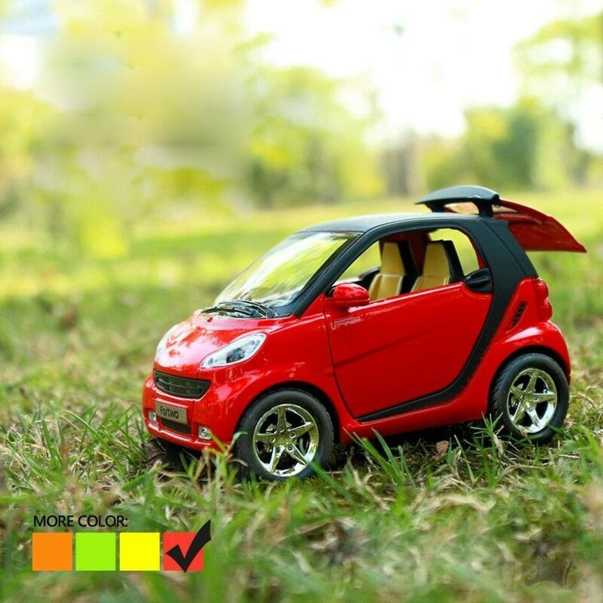 Red 1:32 Model Car Metal Diecast Toy Vehicle Kids with Sound Light Pull Back