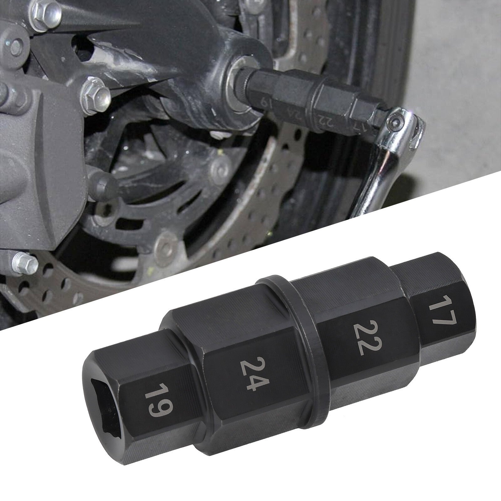 Motorcycle Front Rear Wheel Axle Spindle Tool Hex Key Socket 17 19 22 24mm