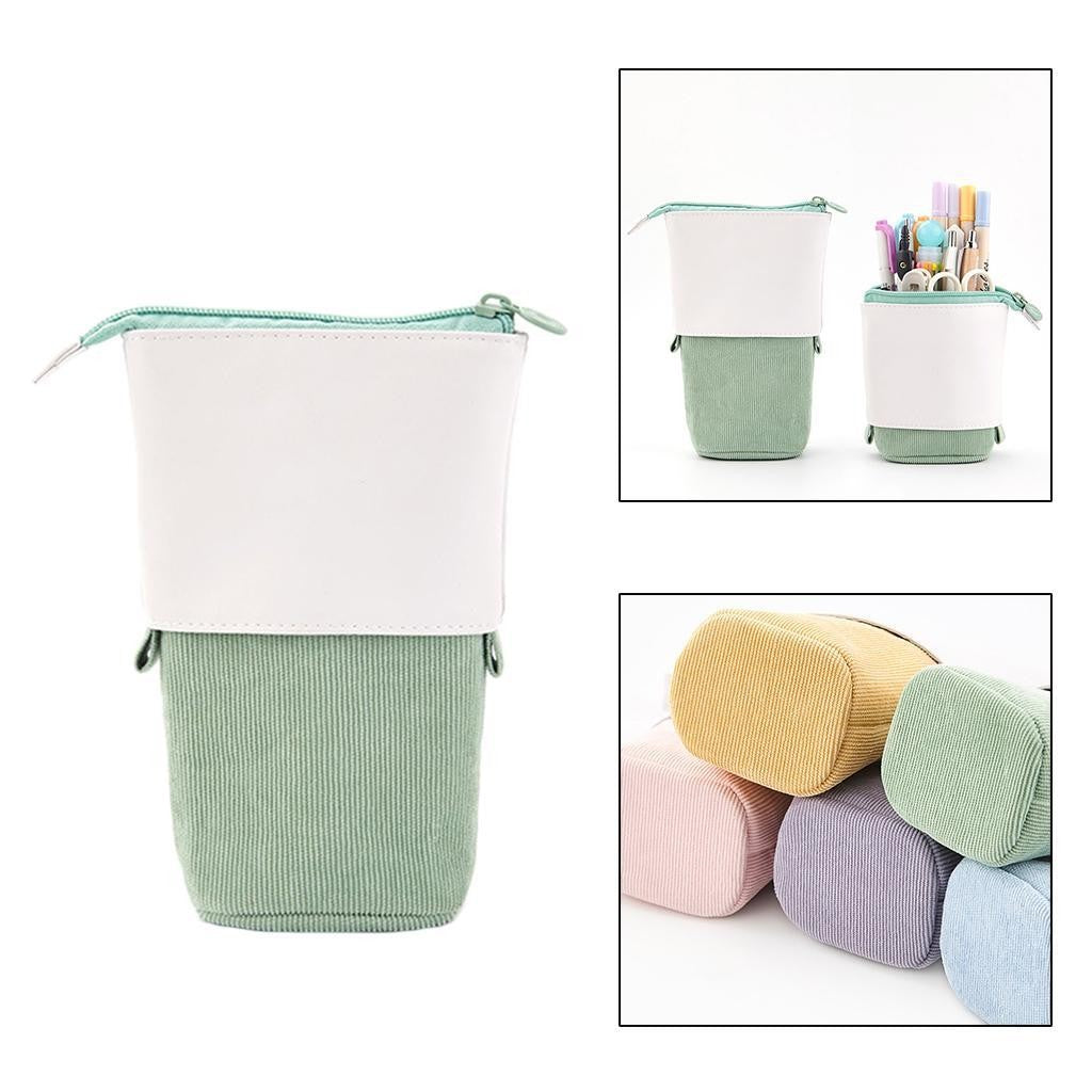Stand-up Pencil Telescopic Holder Transformer Pen Box Stationery Case PU