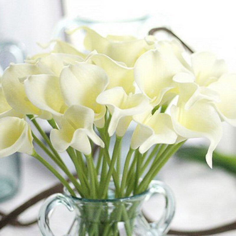 Silk Touch Lilly Artificial Calla Real Decor Lilies 10X Cala Flowers Flower Lily