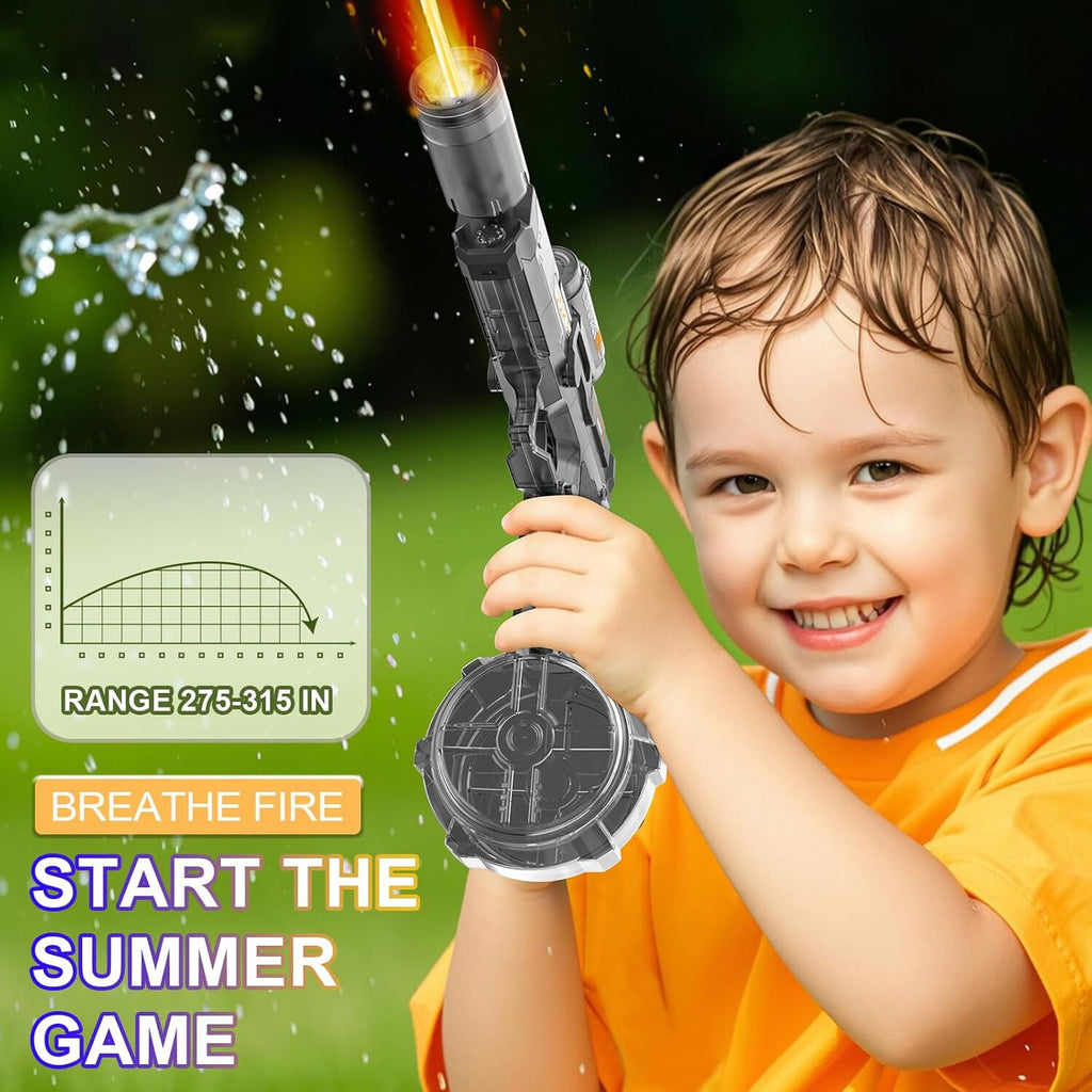 Electric Water Gun Squirt Pistol LED Muzzle Flash 0-8m Outdoor Beach Garden Toy