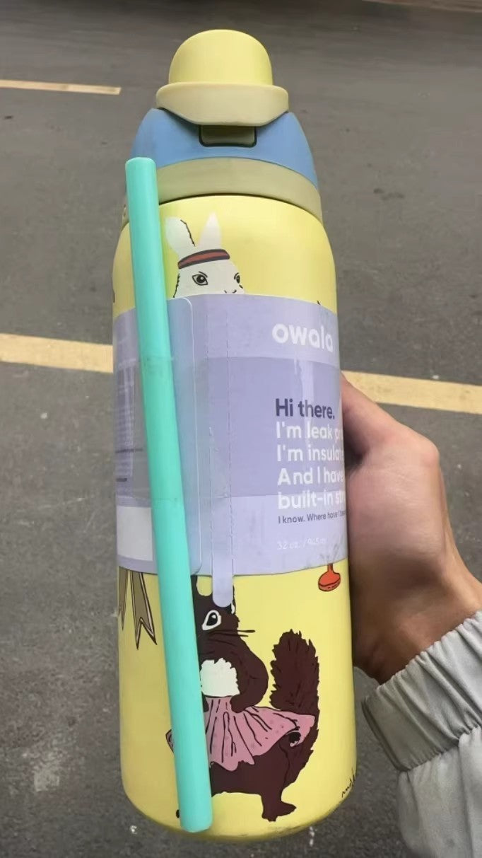 Owala 32oz Vacuum Flask FreeSip Water Bottle – UO Exclusive “Party Animals”Gifts
