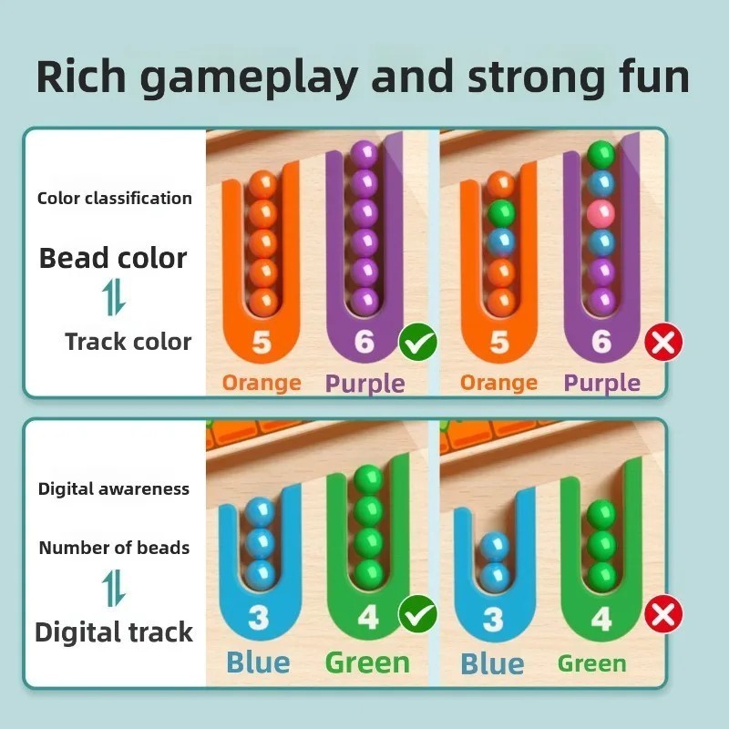 Magnetic Colour Number Maze Montessori Learning Toy Colour Matching Child Gift