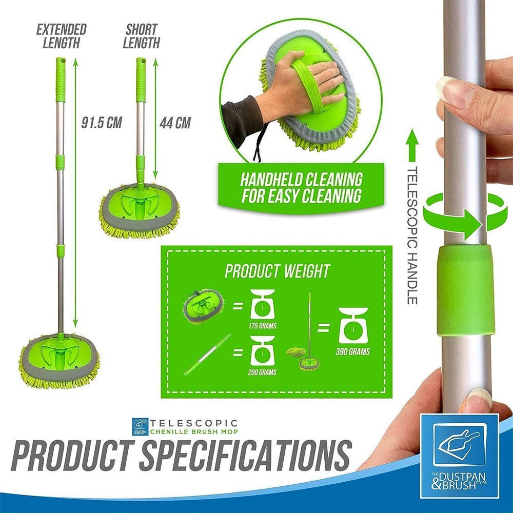 Adjustable Long Handle Telescopic Car Wash Brush Mop Vehicle Cleaning Tool Kit