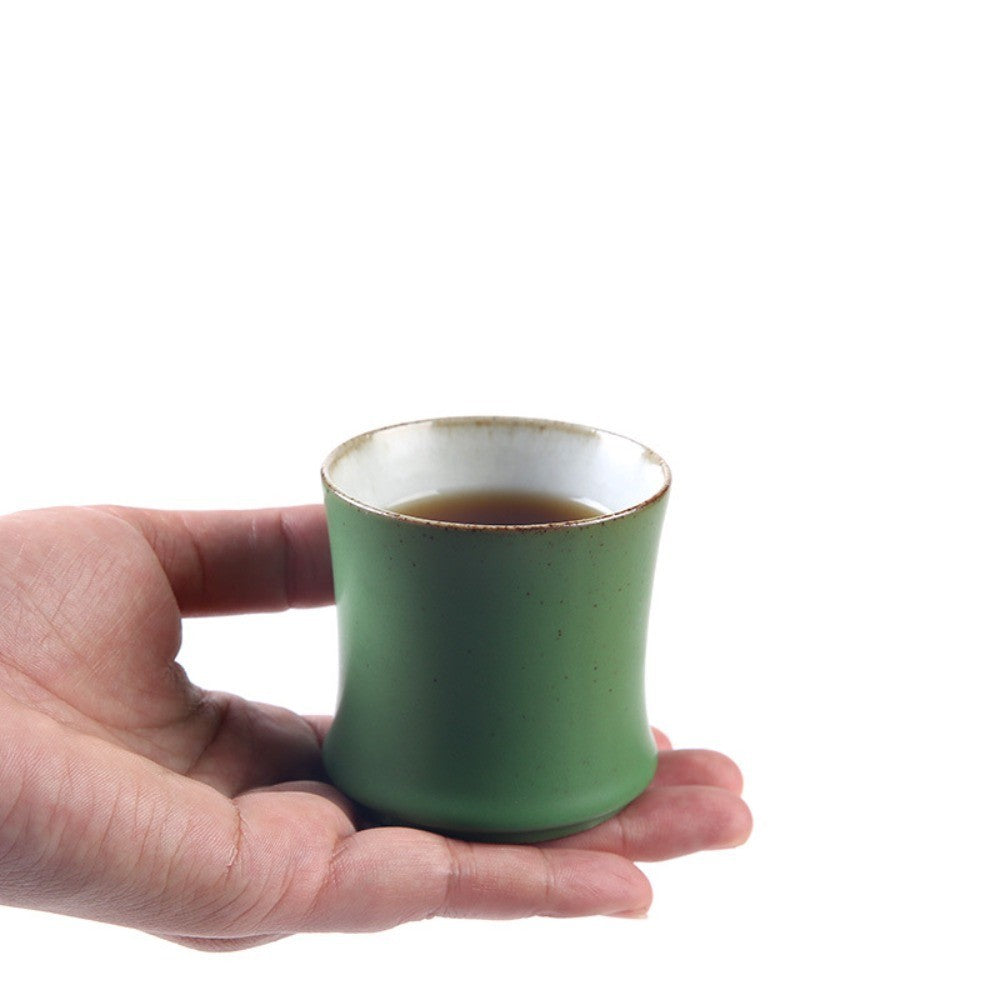 3pcs Simulation Bamboo Joint Tea Cup Ceramic Teaware Mugs  Tea Room
