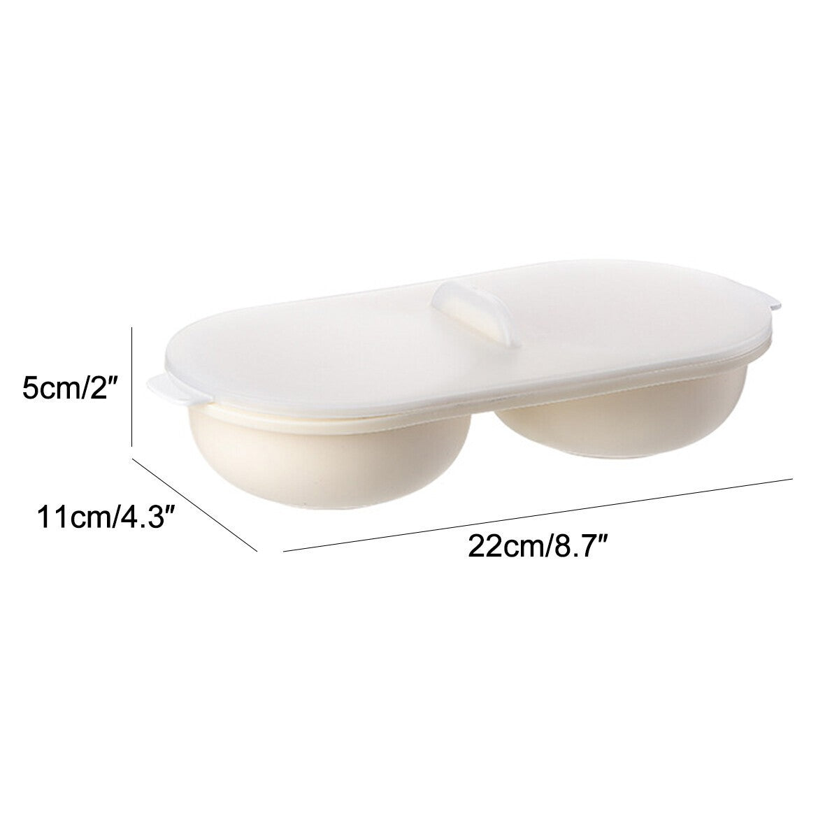 Egg Cooker Boiler Double Cup Poacher Eggs Cookware Steamer Maker Poach Microwave