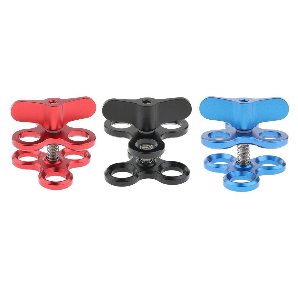 Three-hole ball joint arm underwater diving clamp mount for light