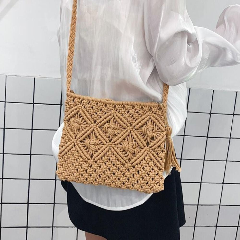 Straw Purse Summer Straw Beach Bag Crossbody Handbag Woven Bag Crochet Purses