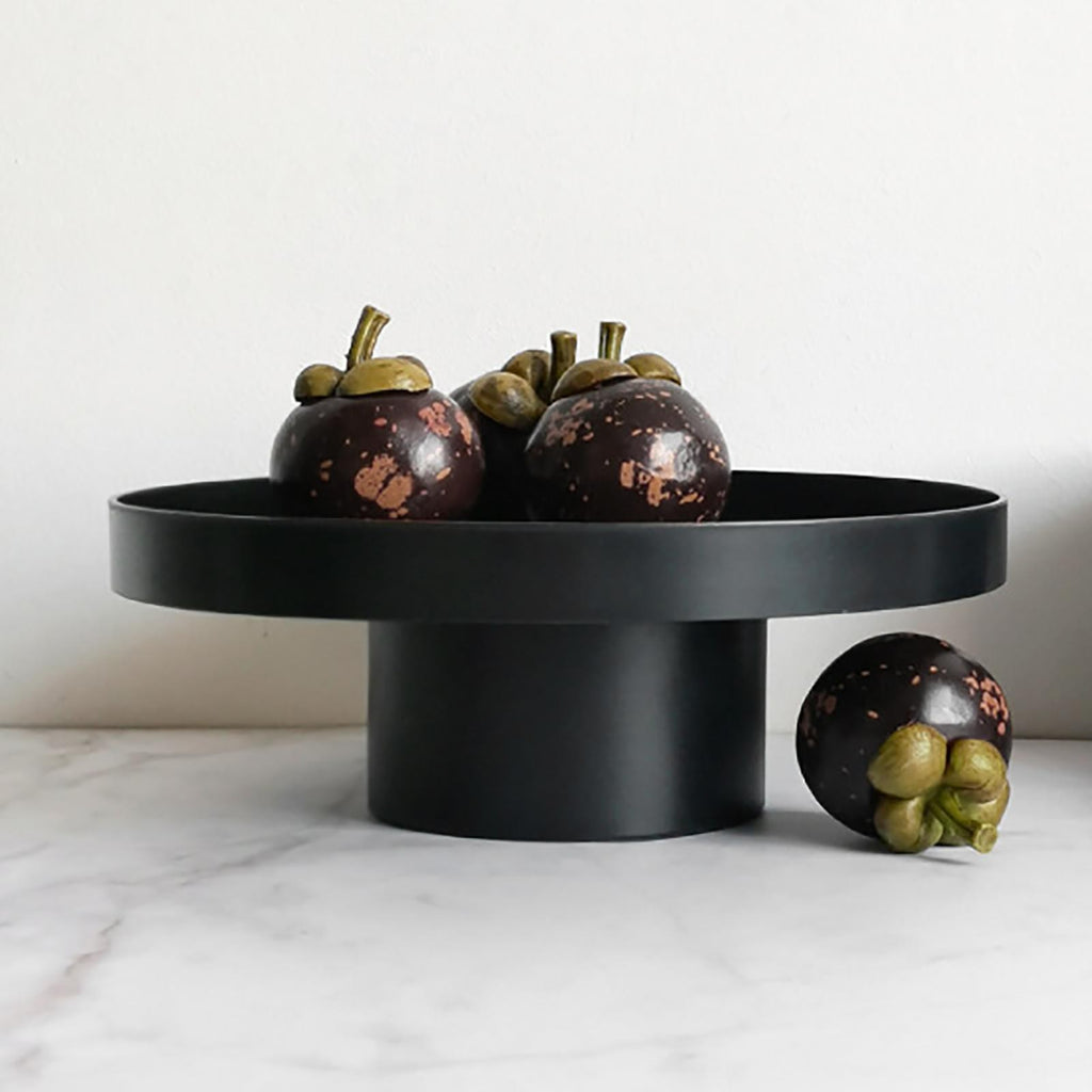 Household Round Stand Tray Cake Stand Cupcake Stand for Large Black