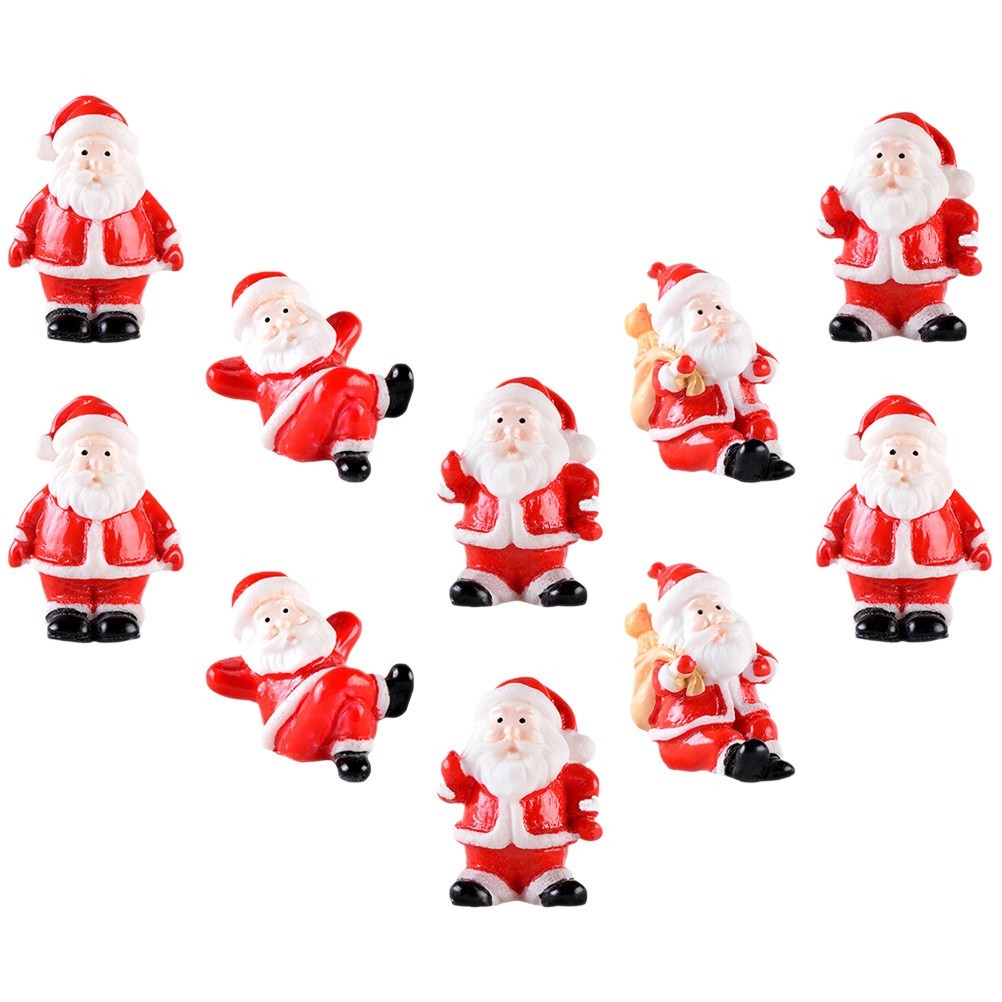 10 Pcs Xmas Mini Resin Snowman Figurines Christmas Miniature Decor Set