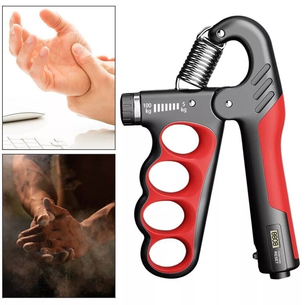 5-100KG Adjustable Grip Strengthener Hand and Forearm Trainer with Counter
