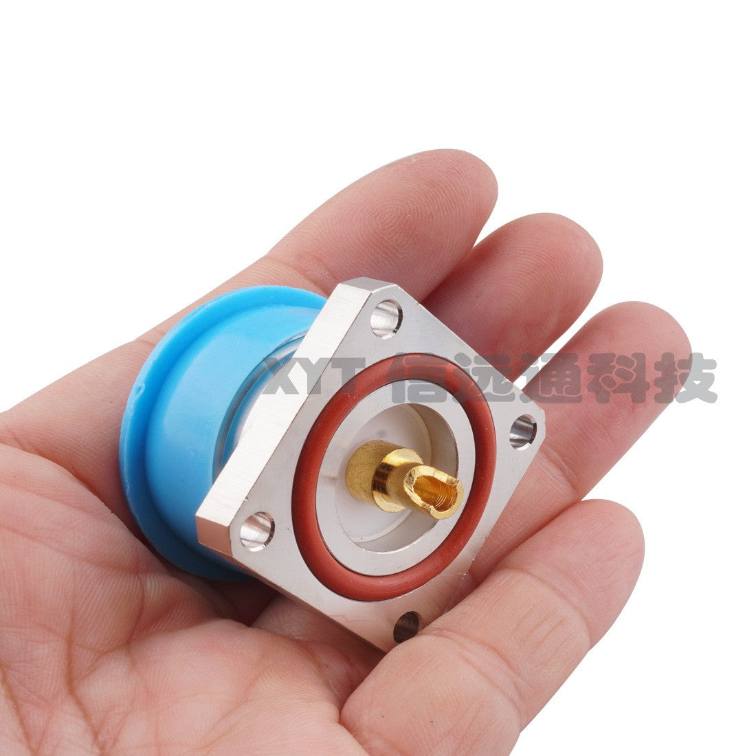 L29 7/16 DIN-KFD  Connector Straight 4 Hole Flange  Solder Cup RF Connector