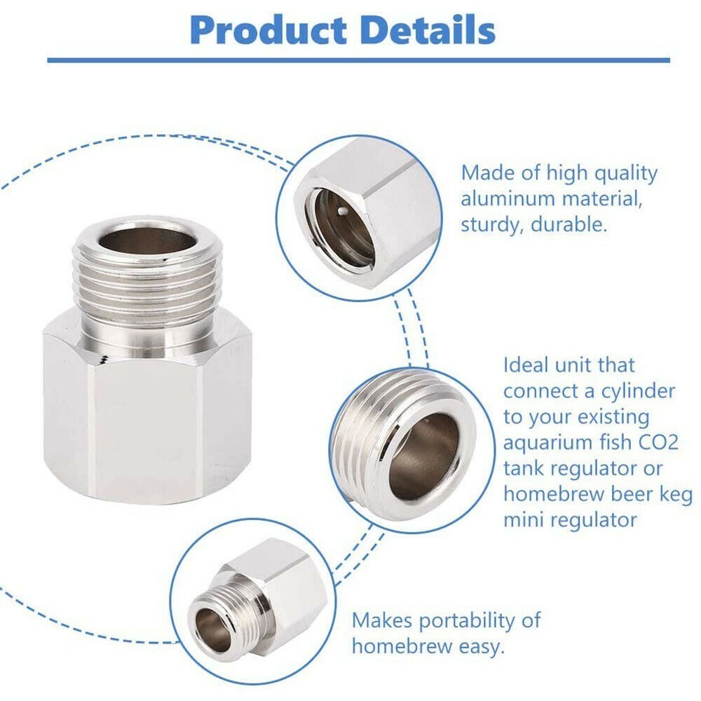 CO2 Regulator Cylinder Adapter For Sodastream TR21-4 to W21.8 Connector Aquarium