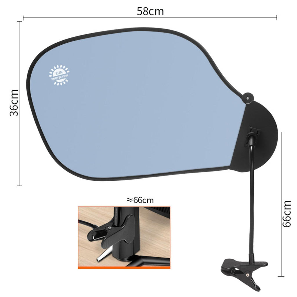 Clip on Foldable Desk Cubicle Sun Shade with Clamp Multipurpose for Working.*