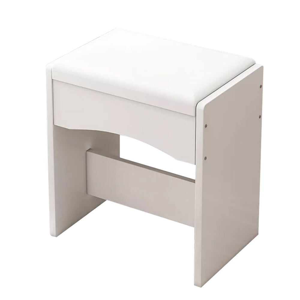 Mondeer White Dressing Table Stool Makeup Chair Soft Padded Cushion Piano Seat