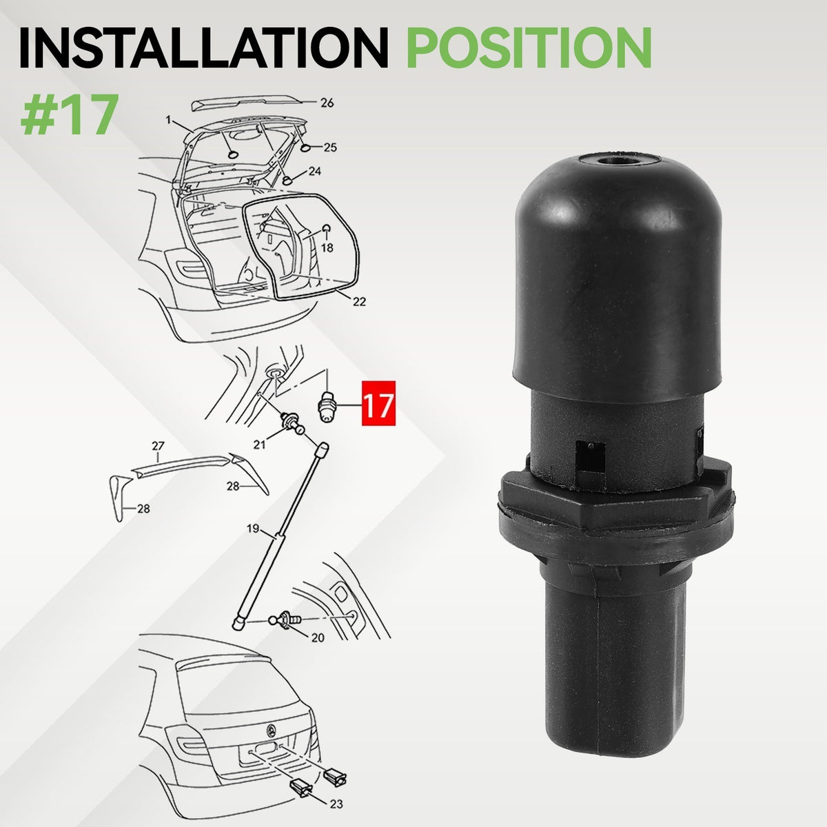 Tailgate Trunk 1K8827761D Lids Stop Buffer Block (2009-2014)