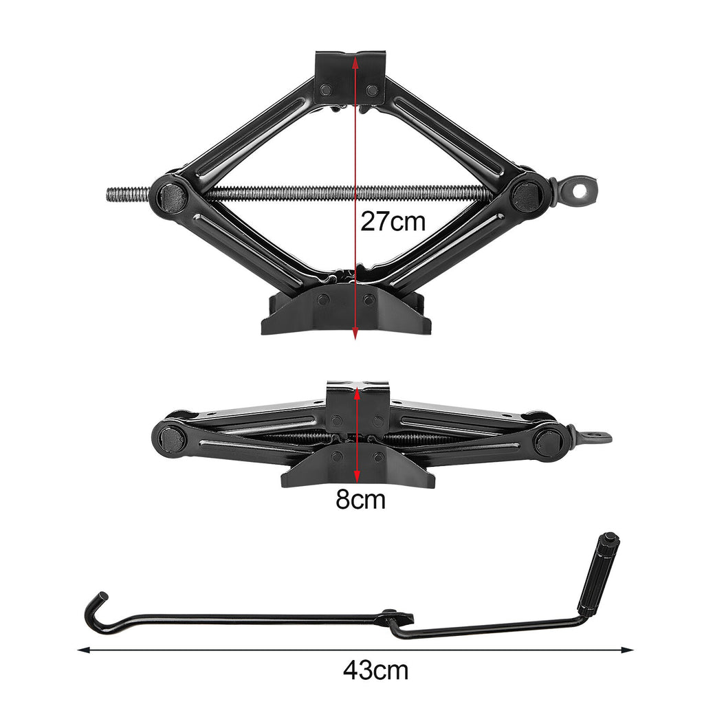 1 Ton Heavy Duty Scissor Jack Wind Up Lift With Crank Handle For Car Van UK