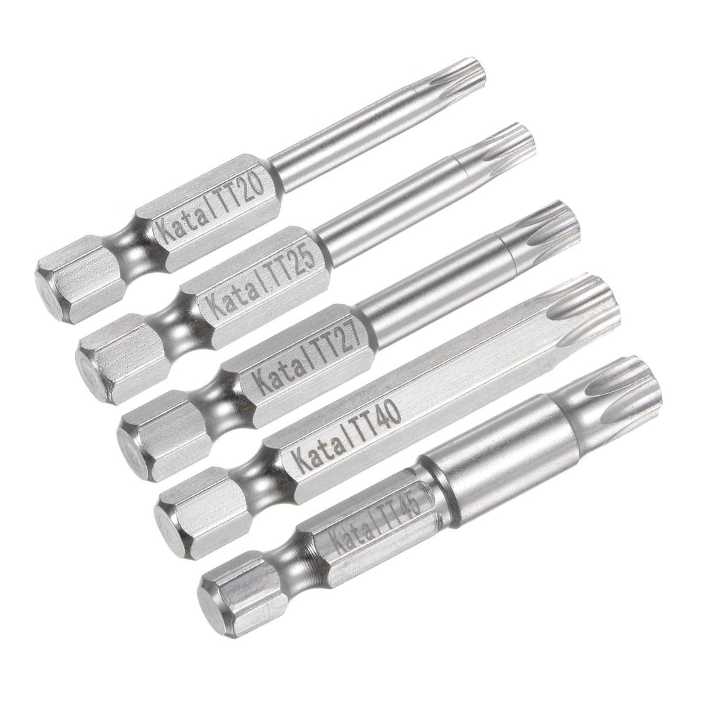 TT20-TT45 Magnetic Security Star 7Point Screwdriver Bit 1/4" Hex Shank 2"