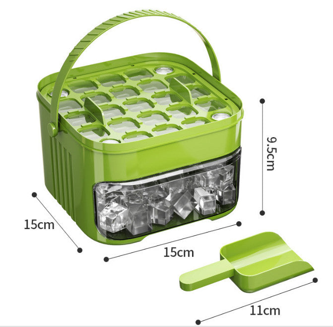 2pcs One Press Release Ice Cube Tray 50 Grids Double Layer Ice Maker Storage Box
