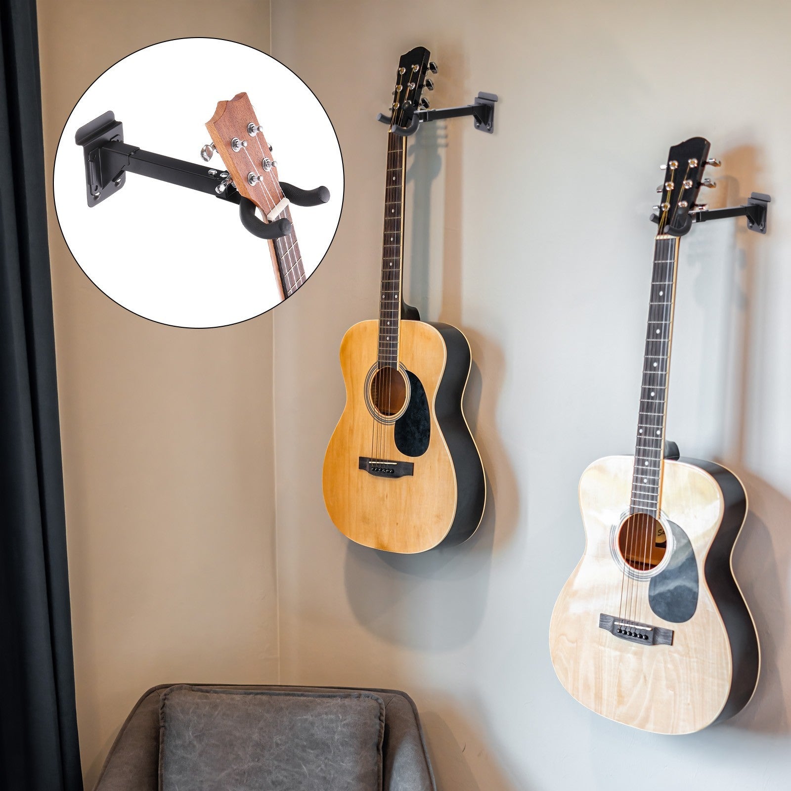 Guitar Hanger Wall Mount, Rotatable Guitar Hook Guitar Wall Hanger Stand Holder