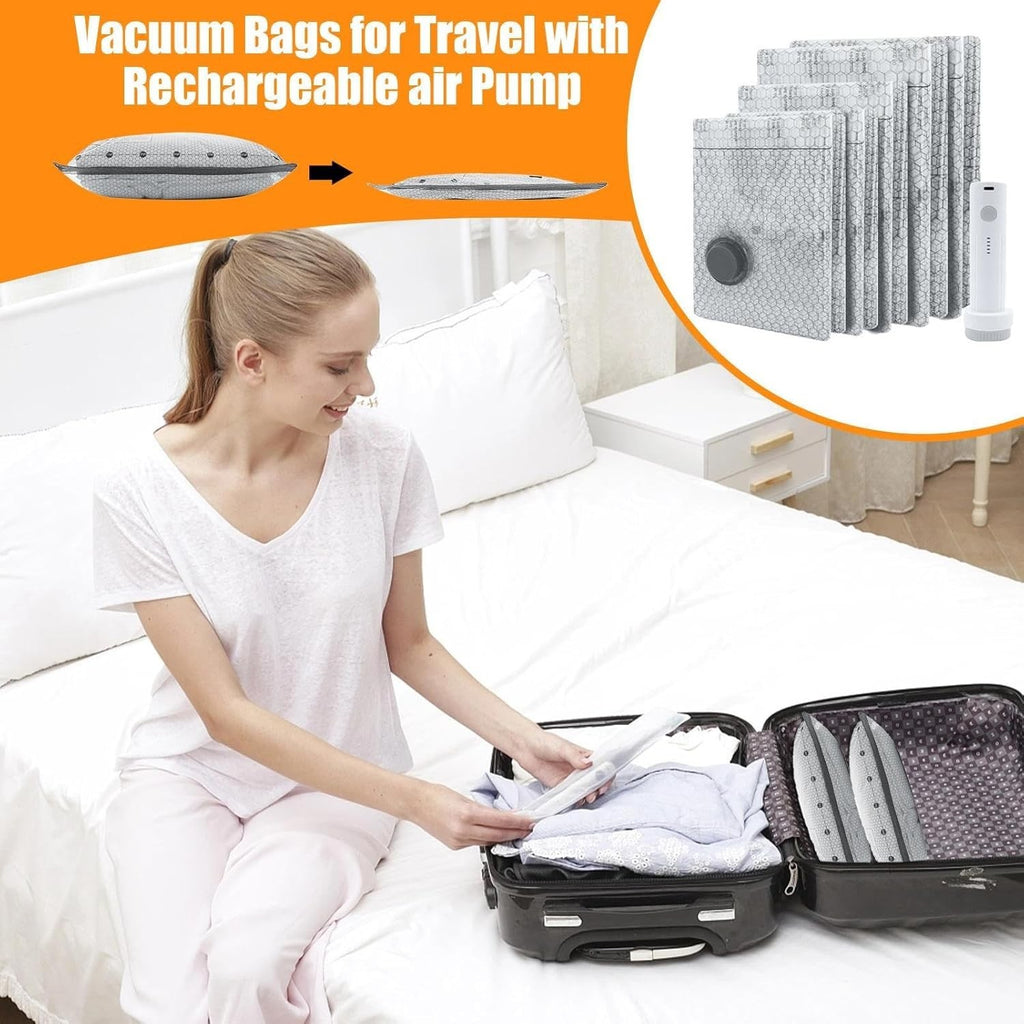 Vacuum Storage Bags Wireless Electric Air Pump Space Saver Bags for Travel &Home