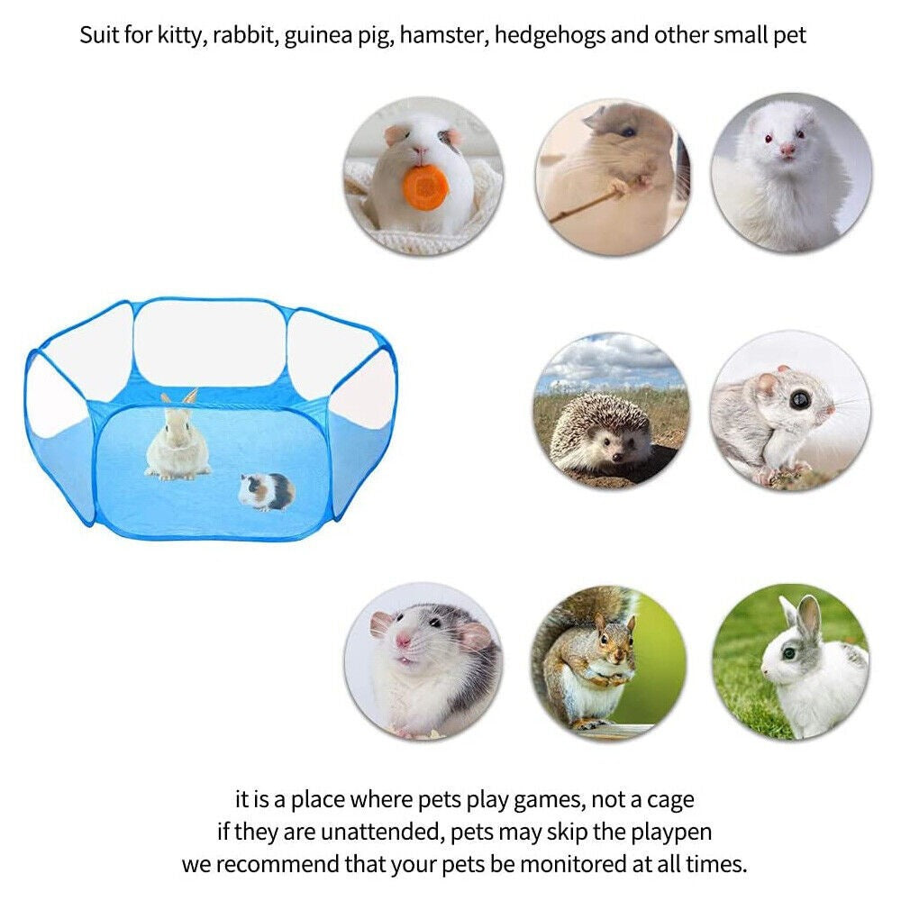 Folding Pet Cat Playpen Rabbit Hamster Indoor Outdoor Guinea Pig Run Portable UK
