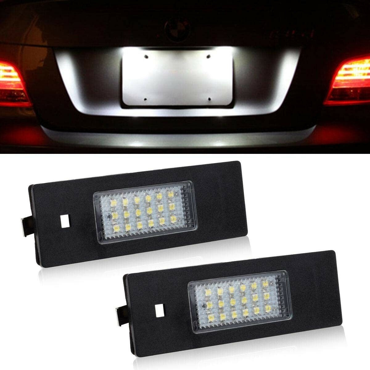 2x LED Licence Number Plate Light No Error For BMW 1 6 Z E81 E87 E63 E64 E85 E89