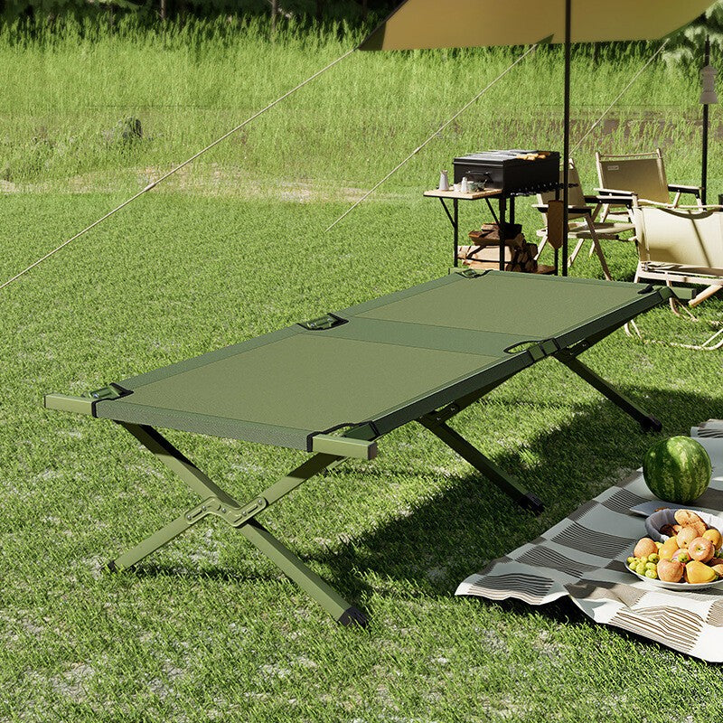 2026 New Outsunny Double Camping Folding Cot Outdoor Portable Sleeping Bed UK