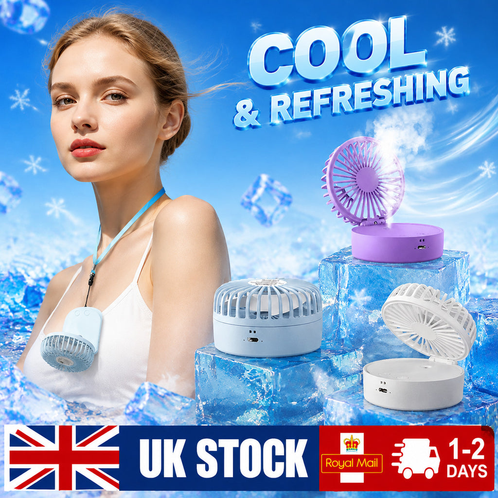 Portable Rechargeable Handheld Fan - Small Quiet Personal Cooler Powerful Wind